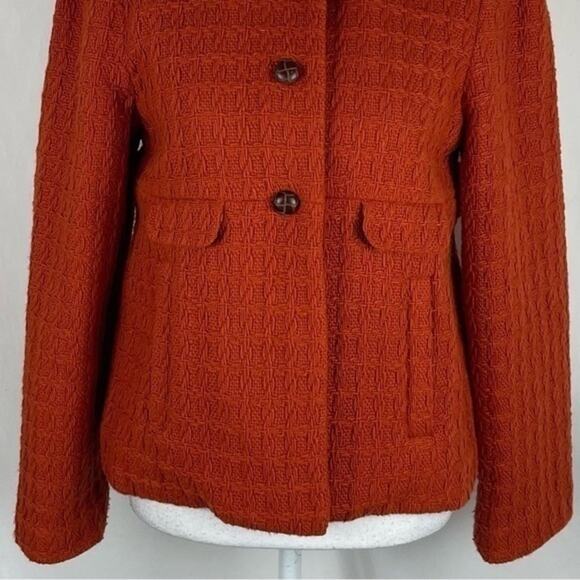 Dialogue Brick Orange Woven Wool Blend  Academia OfficeCore Coat NWOT Size XS - Picture 4 of 11